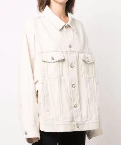 ( Positively Conscious ) Balenciaga Veste Oversize En Jean à Effet épaules Descendues 9710 LIGHT BEIGE -Vente magasin Balenciaga 16581452 35715961 600