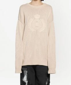 ( Positively Conscious ) Balenciaga Pull Brodé à Manches Longues 9028 CHALKY/WHITE -Vente magasin Balenciaga 16581480 33828622 600