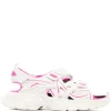 ( Positively Conscious ) Balenciaga 9054 WHITE/FLUO PINK Sandales Track à Attaches Scratch Femme