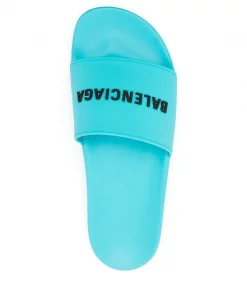 ( Positively Conscious ) Balenciaga Claquettes à Logo 4660 TURQUOISE/BLACK 9 ( Positively Conscious ) Balenciaga Claquettes à Logo 4660 TURQUOISE/BLACK -Vente magasin Balenciaga 16581577 33789839 600