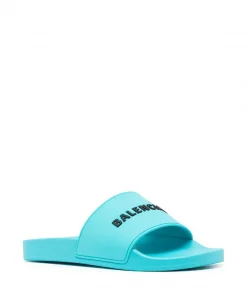 ( Positively Conscious ) Balenciaga Claquettes à Logo 4660 TURQUOISE/BLACK 7 ( Positively Conscious ) Balenciaga Claquettes à Logo 4660 TURQUOISE/BLACK -Vente magasin Balenciaga 16581577 33791185 600