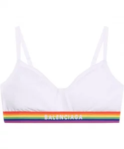 ( Positively Conscious ) Balenciaga 9000 WHITE Brassière De Sport Pride Femme