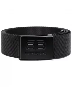 ( Positively Conscious ) Balenciaga Ceinture à Logo Embossé 1000 BLACK