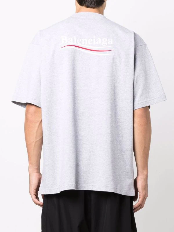 ( Positively Conscious ) Balenciaga T-shirt à Logo Imprimé 1379 HEATHER GR/WHITE/RED 7 ( Positively Conscious ) Balenciaga T-shirt à Logo Imprimé 1379 HEATHER GR/WHITE/RED – Image 5