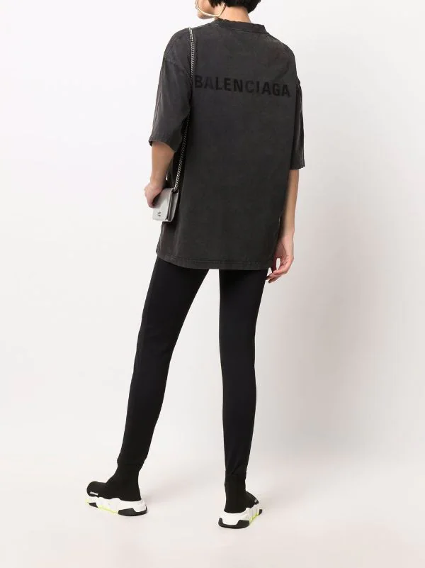 ( Nouvelle Collection ) Balenciaga T-shirt à Logo Imprimé 1146 BLK FADE OUT/BLK F O 5 ( Nouvelle Collection ) Balenciaga T-shirt à Logo Imprimé 1146 BLK FADE OUT/BLK F O – Image 3