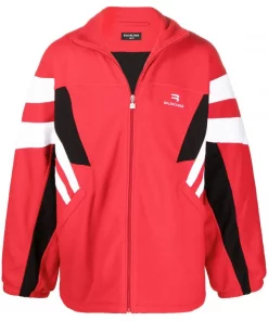 ( Positively Conscious ) Balenciaga Veste Zippée Sporty B à Logo Brodé 6400 RED