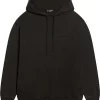 ( Nouvelle Collection ) Balenciaga 1146 BLK FADE OUT/BLK F O Hoodie à Logo Brodé Homme