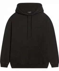 ( Nouvelle Collection ) Balenciaga 1146 BLK FADE OUT/BLK F O Hoodie à Logo Brodé Homme