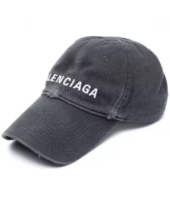 ( Nouvelle Collection ) Balenciaga Casquette à Effet Usé Homme