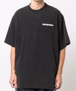 ( Nouvelle Collection ) Balenciaga T-shirt à Logo Imprimé 9034 WASHED BLACK/WHITE -Vente magasin Balenciaga 16906933 35927277 600