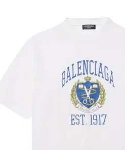 ( Positively Conscious ) Balenciaga 1375 OFF WHITE/NAVY T-shirt à Logo Imprimé Homme -Vente magasin Balenciaga 16906949 34763749 600