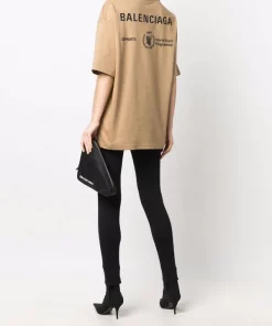 ( Nouvelle Collection ) Balenciaga T-shirt à Logo Imprimé 9605 OAT/BLACK -Vente magasin Balenciaga 16906977 34742206 600