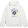 ( Positively Conscious ) Balenciaga 1375 OFF WHITE/NAVY Hoodie à Logo Imprimé Homme