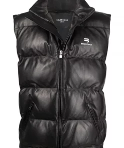 ( Positively Conscious ) Balenciaga 1000 BLACK Gilet Matelassé Oversize Homme