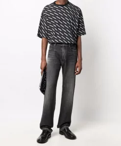 ( Positively Conscious ) Balenciaga 9034 WASHED BLACK/WHITE Jean Droit Homme -Vente magasin Balenciaga 16907017 36123043 600