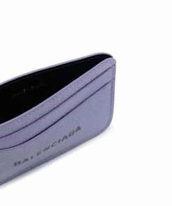( Positively Conscious ) Balenciaga Porte-cartes à Logo Imprimé 5360 LILAC/L BLACK -Vente magasin Balenciaga 16909920 37391755 600