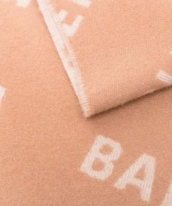( Positively Conscious ) Balenciaga 0987 CAMEL/WHITE W écharpe à Imprimé Monogrammé Femme -Vente magasin Balenciaga 16909928 36189279 600