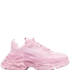 ( Positively Conscious ) Balenciaga 5000 PINK FADED Baskets Triple S à Effet Délavé Femme -Vente magasin Balenciaga 16909933 35671830 600