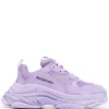 ( Positively Conscious ) Balenciaga 5410 LILAC/BLACK Baskets Triple S Femme
