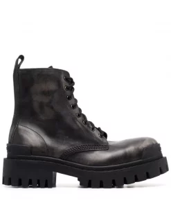 ( Positively Conscious ) Balenciaga Bottines Strike En Cuir 1000 BLACK