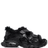 ( Positively Conscious ) Balenciaga 1000 BLACK/BLACK FUR Sandales Track En Fourrure Artificielle Femme -Vente magasin Balenciaga 16909942 34897079 600