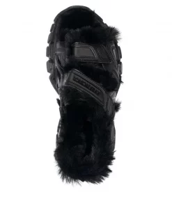 ( Positively Conscious ) Balenciaga 1000 BLACK/BLACK FUR Sandales Track En Fourrure Artificielle Femme -Vente magasin Balenciaga 16909942 34897082 600