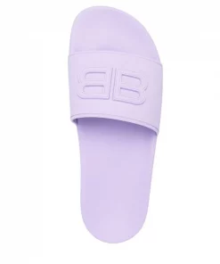 ( Positively Conscious ) Balenciaga Claquettes à Logo BB 5817 LILLAC -Vente magasin Balenciaga 16909943 35963904 600
