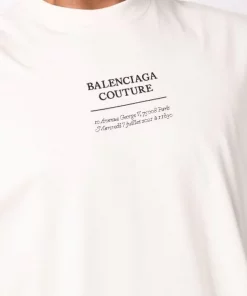 ( Positively Conscious ) Balenciaga T-shirt Oversize à Imprimé Couture 9054 CHALKY WHITE/BLACK -Vente magasin Balenciaga 16909954 34916833 600