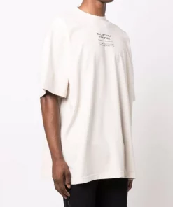 ( Positively Conscious ) Balenciaga T-shirt Oversize à Imprimé Couture 9054 CHALKY WHITE/BLACK -Vente magasin Balenciaga 16909954 34916859 600