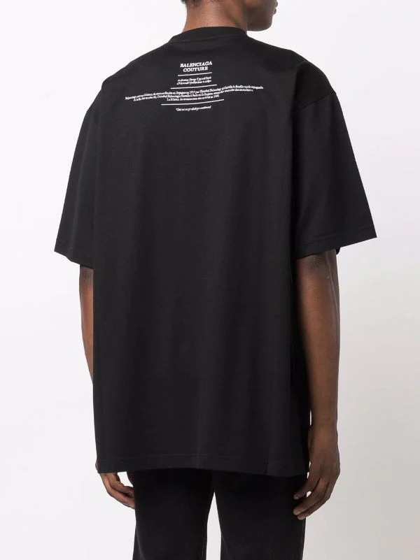 ( Positively Conscious ) Balenciaga T-shirt Oversize à Imprimé Couture 1070 BLACK/WHITE 7 ( Positively Conscious ) Balenciaga T-shirt Oversize à Imprimé Couture 1070 BLACK/WHITE – Image 5