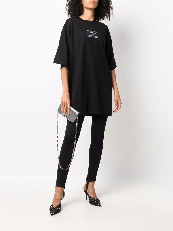 ( Positively Conscious ) Balenciaga T-shirt Oversize à Imprimé Couture 1070 BLACK/WHITE 5 ( Positively Conscious ) Balenciaga T-shirt Oversize à Imprimé Couture 1070 BLACK/WHITE – Image 3