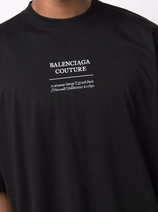 ( Positively Conscious ) Balenciaga T-shirt Oversize à Imprimé Couture 1070 BLACK/WHITE 8 ( Positively Conscious ) Balenciaga T-shirt Oversize à Imprimé Couture 1070 BLACK/WHITE – Image 6