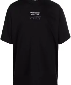 ( Positively Conscious ) Balenciaga T-shirt Oversize à Imprimé Couture 1070 BLACK/WHITE