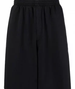 ( Positively Conscious ) Balenciaga Short De Sport à Logo Brodé 1070 BLACK/WHITE