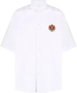 ( Positively Conscious ) Balenciaga Chemise à Logo Brodé 9000 WHITE