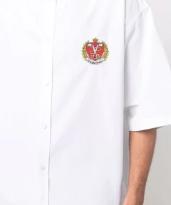 ( Positively Conscious ) Balenciaga Chemise à Logo Brodé 9000 WHITE -Vente magasin Balenciaga 16909966 35434649 600