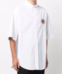 ( Positively Conscious ) Balenciaga Chemise à Logo Brodé 9000 WHITE -Vente magasin Balenciaga 16909966 35434657 600