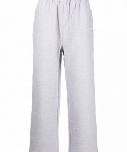( Positively Conscious ) Balenciaga Pantalon De Jogging Oversize En Coton 1379 HEATHER GR/WHITE/RED