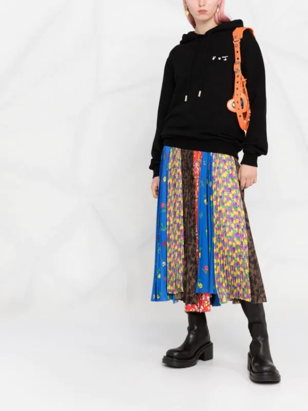 ( Positively Conscious ) Balenciaga 7090 YELLOW/PURPLE Jupe Mi-longue Plissée à Design à Empiècements Femme 4 ( Positively Conscious ) Balenciaga 7090 YELLOW/PURPLE Jupe Mi-longue Plissée à Design à Empiècements Femme – Image 2