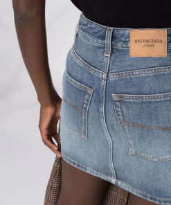 ( Positively Conscious ) Balenciaga 9364 BEIGE/BLACK Jupe Asymétrique Plissée Femme -Vente magasin Balenciaga 16910483 36334896 600