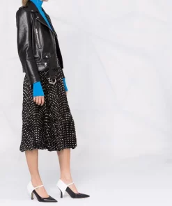 ( Positively Conscious ) Balenciaga 1070 BLACK/ WHITE Jupe Mi-longue Plissée Femme -Vente magasin Balenciaga 16910485 35938925 600