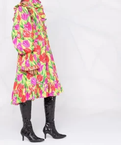 ( Positively Conscious ) Balenciaga Robe Mi-longue à Fleurs Femme -Vente magasin Balenciaga 16910486 35644411 600