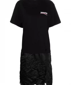 ( Positively Conscious ) Balenciaga 1070 BLACK/WHITE Robe-nuisette à Manches Courtes Femme