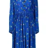 ( Positively Conscious ) Balenciaga 4011 BLUE Robe Oversize En Soie à Fleurs Femme -Vente magasin Balenciaga 16910496 35651408 600