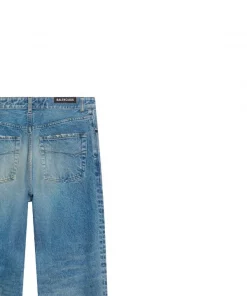( Positively Conscious ) Balenciaga 4066 ELECTRIC BLUE Jean Court à Effet Délavé Femme -Vente magasin Balenciaga 16910498 34807459 600