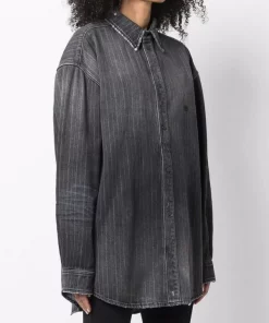 ( Positively Conscious ) Balenciaga 5703 DIRTY VINTAG BK LINE Chemise En Jean à Effet Usé Femme -Vente magasin Balenciaga 16910513 36880175 600