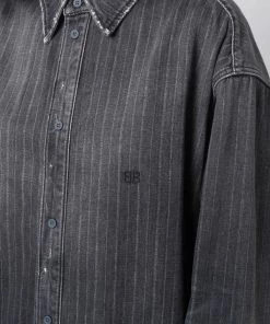 ( Positively Conscious ) Balenciaga 5703 DIRTY VINTAG BK LINE Chemise En Jean à Effet Usé Femme -Vente magasin Balenciaga 16910513 36880176 600
