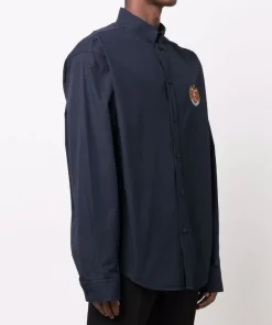 ( Positively Conscious ) Balenciaga 4100 DARK NAVY Chemise Ample à Logo Brodé Homme -Vente magasin Balenciaga 16910534 35641771 600