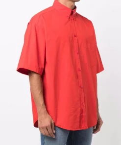 ( Positively Conscious ) Balenciaga Chemise à Logo Brodé 6403 VERMILION -Vente magasin Balenciaga 16910535 34281454 600