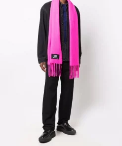 ( Positively Conscious ) Balenciaga écharpe Frangée à Patch Logo Homme -Vente magasin Balenciaga 16910539 36174060 600